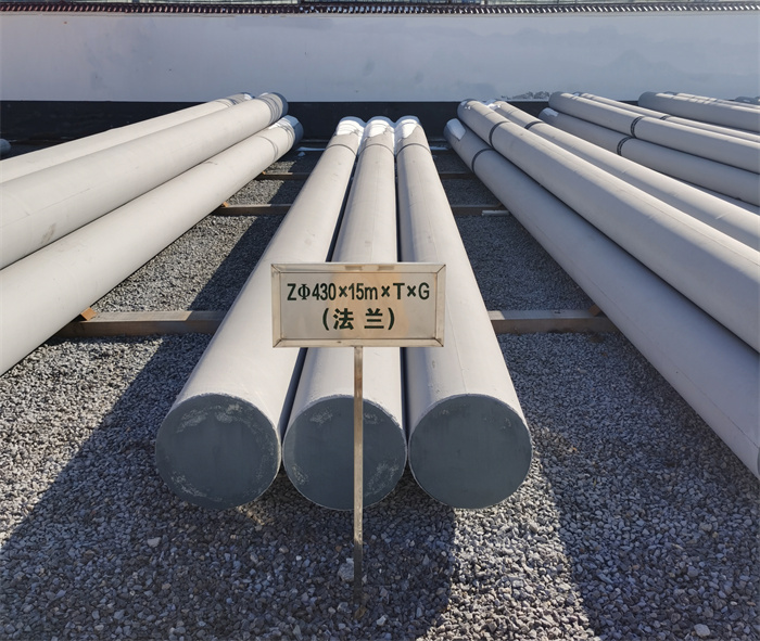 鄂城430×15米×T×G法兰水泥杆
